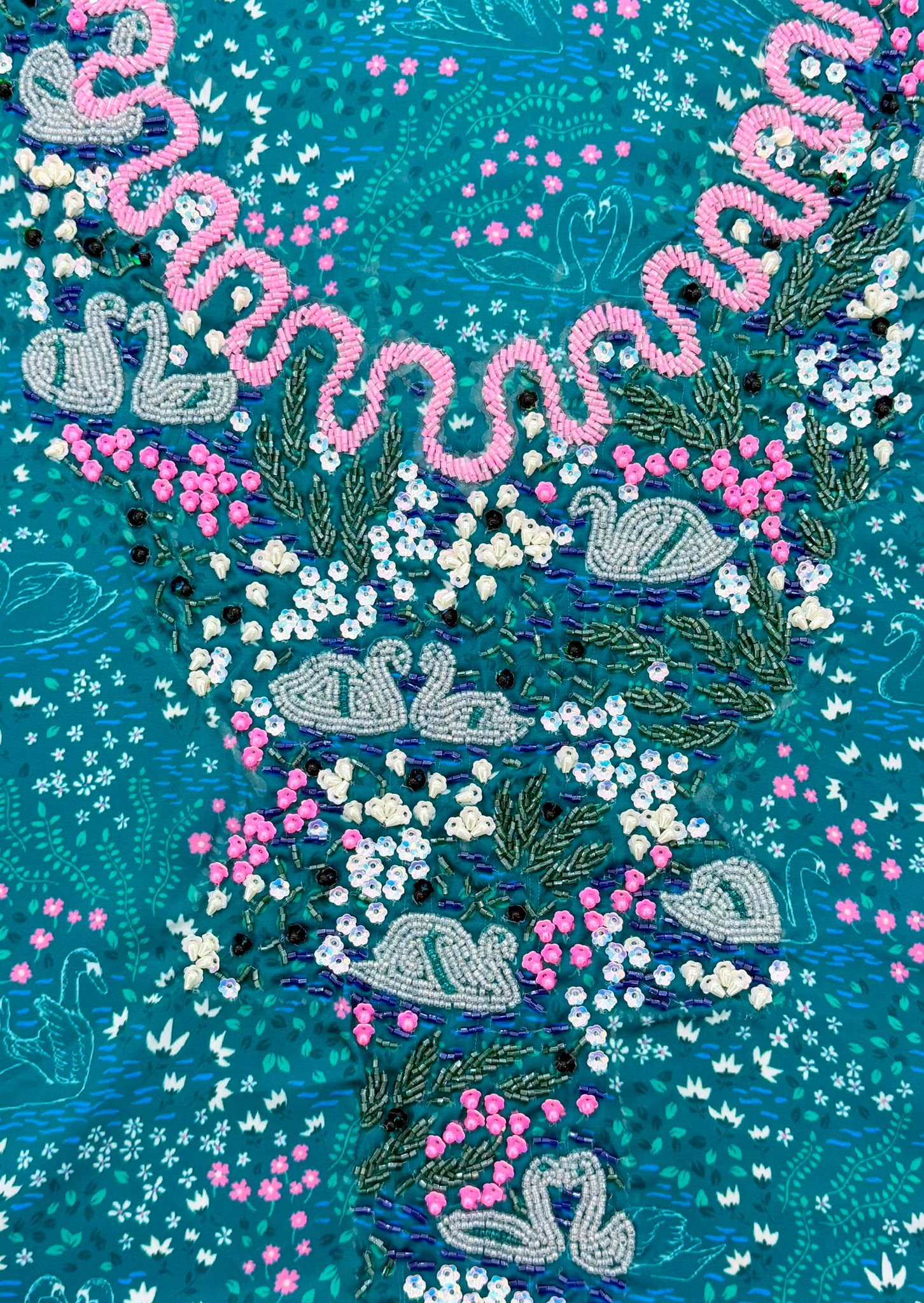 Aqua Swan Lake Blue Additional Detail